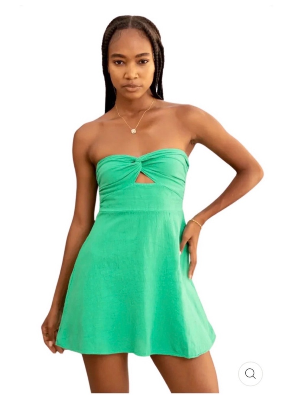 Blanco by Nature Green 100% Cotton Strapless Dress